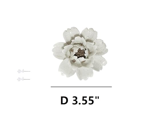 Image of Ceramic Flower Wall Art Decor, Artificial Flower Wall Sculpture,Handmade Ceramic Flowers for Home,Hallway,Living Room, Kitchen,Bathroom (Spotted Color,Peony, 3.55 inch)