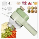 SHOPADDA 4 in 1 Portable Electric Vegetable Cutter Set Wireless Food Processor