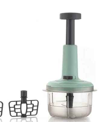 Attachh Food Chopper 800ml, 2 Blades Large Manual Hand-Press Vegetable Chopper Mixer Cutter to Cut Onion, Salad, Tomato, Potato (Pack of 1).