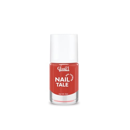 Image of Glam21 Nail Tale Nail Polish | Glossy Gel Finish | Rich Pigmentation | Chip Free | Quick Drying Formula | Long Lasting Nail Polish for Women | 9ml | Shade-21