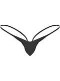 YONGHS Adult Men Low Rise Bulge Pouch Backless G-String Thongs T-Back Jockstrap Bikini Underwear Black Medium