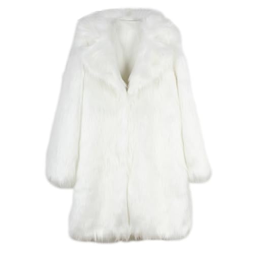 Image of Lisa Colly Men's Faux Fur Coat Winter Parka Overcoat | Men's Faux Fur Jacket, Winter Faux Fur Long Coat, Long Sleeve Fluffy Overcoat