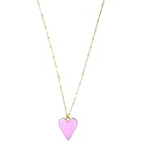 Preppy Heart Pendant Necklace in 14K Yellow Gold over Sterling Silver, with 18' Rope Chain, Dainty Love Cute Casual Simple Charm Gift Jewelry, for Women, Teens, Girls Trendy