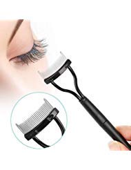 Foldable Metal Eyelash Separator, Eyelash Comb Curler Eyelash Extension Supplies for Eyelash Brush Comb Mascara Curl Tool（2pcs）