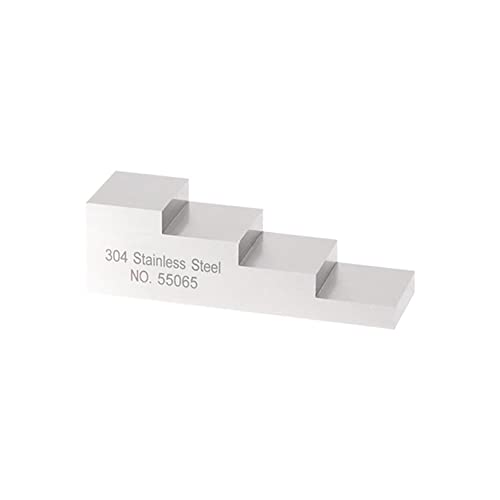 Bloque de calibración de cuña de 4 pasos, rango 0.250" a 1.000", acero inoxidable 304, mecanizado de precisión para medidor ultrasónico de espesor (inspección NDT)