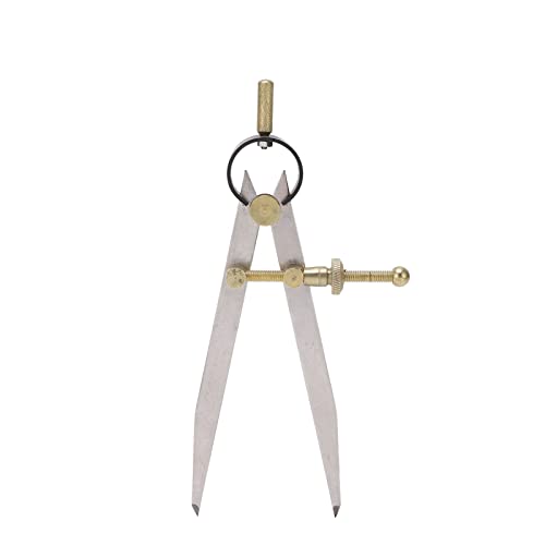 Yomiyuyr Wing Divider, Carbon Steel Compass Tool for Drawing Circles, Adjustable Dividers for Leather Craft, Woodworking, Geometry (YomiyuyrTBOe-12)