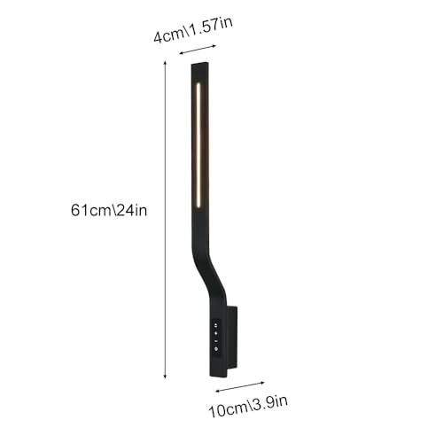 Aplique de pared lineal para evitar fatiga ocular con panel táctil y luz de noche LED 12W 5