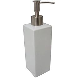 Dispensador De Agua De Porcelana DOSIFICADOR DISPENSADOR JABON BAÑO Alto Cuadrado Porcelana Blanco 450ML