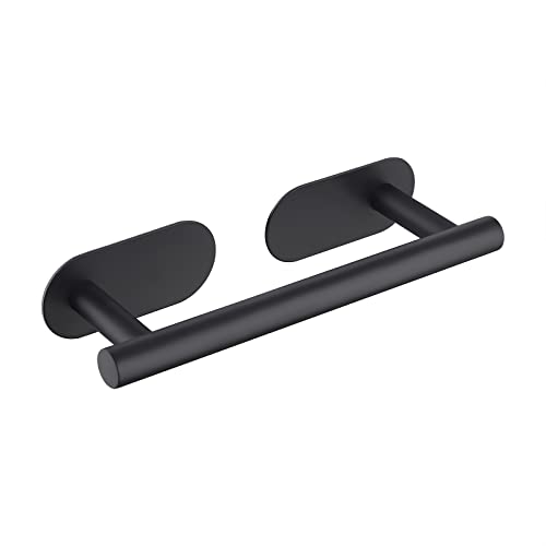 Amazon Brand - Umi Toalleros de Baño sin Taladro Toallero Negro 23CM Toallero Adhesivo Toalleros Barra Pared para Baño y Cocina Acero Inoxidable SUS304 Cepillado, A7100S23-BK