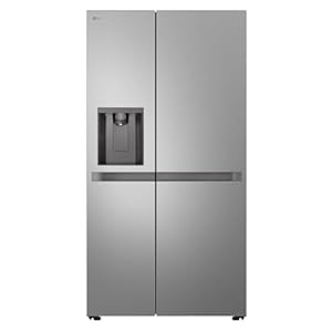 LG GSLC41PYPE, Klasse E, Side by Side Kühlschrank, Total No Frost, Eis-, Crushed Ice- und Wasserspender, Wassertank, LINEARCooling - Prime Silver