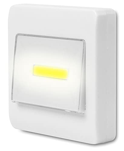 Eaxus® LED Wandlampe Batteriebetrieben - Küchenleuchte, Lichtschalter für Küche, Garage & Co. Schrankleuchte, Weiß