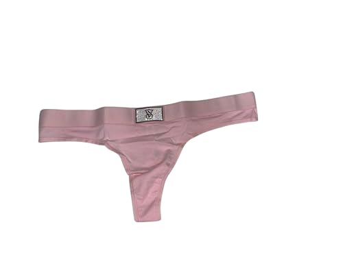 Victoria's Secret Shine Patch - Tanga de algodón, color rosa, Rosa., L
