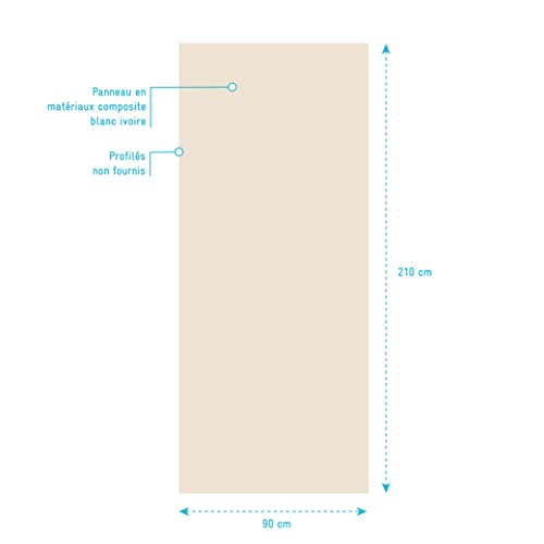 Panneau mural de douche IVOIRE design alu WALL'IT 90 x 210 - 5