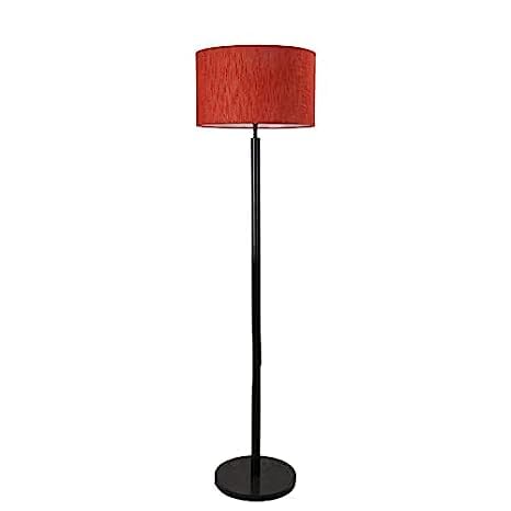 J.H Handicraft Black Floor Standing Modern RED Lamp Shade for Living Room Corner, Home, Hotel, Office (Off Red, 12 Inches, 5Ft Height-image-48