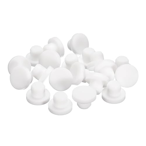 Image of uxcell 20 Pieces White Rubber Stopper, S12 Waterproof Plug Holes for 12mm / 0.47 inch Hole