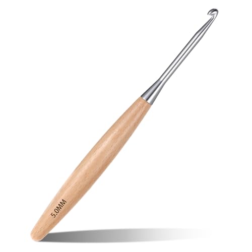 Agujas de ganchillo de 5 mm mango de madera