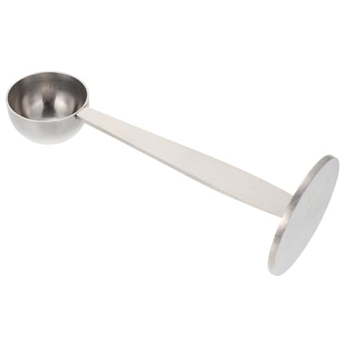 TOGEVAL Cuchara de Café de Acero Inoxidable con Tamper Ergonómico para Prensar y Medir Café Utensilio Portátil para Espresso y Prensa de Polvo Herramienta