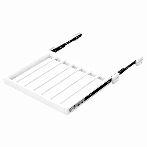 Genérico Perchero extraíble Ajustable de aleación de Aluminio para Lavadora, Capacidad de Carga de 30 kg, Ahorra Espacio, Apto para Armario, Ancho de 56-61 cm (22,04-24,01 Pulgadas).