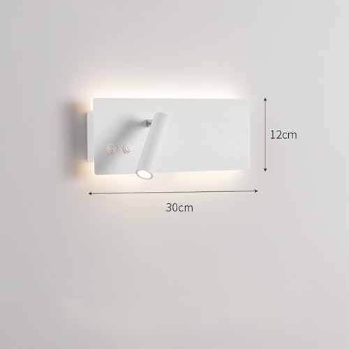 Lámpara de lectura LED para pared interior con interruptor blanco 2