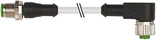 Conector M12 macho recto a hembra acodado 90 para automatización