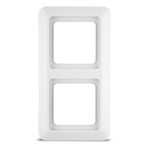 REV AquaKombi, Rahmen 2-Fach für Schalter- und Steckdosenabdeckung, Weiss