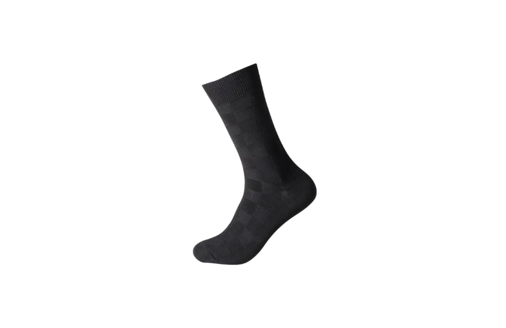 Sox & Lox Men's Black Business Classic Chequered Sock 6-11
