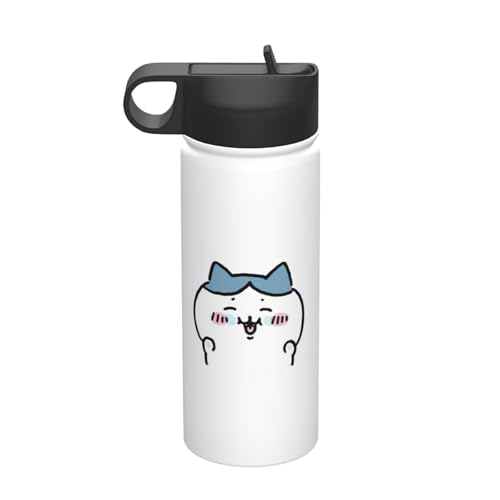 ステンレスカップ ちいかわ ハチワレ コーヒーカップ 車用 タンブラー かわいい 大容量 保温 保冷 真空断熱 蓋付き 水筒 ウォーターボトル 取っ手付き 持ち運びやすい スポーツ アウトドア オフィス 家庭用 車用 男女兼用 誕生日プレゼント 500ml