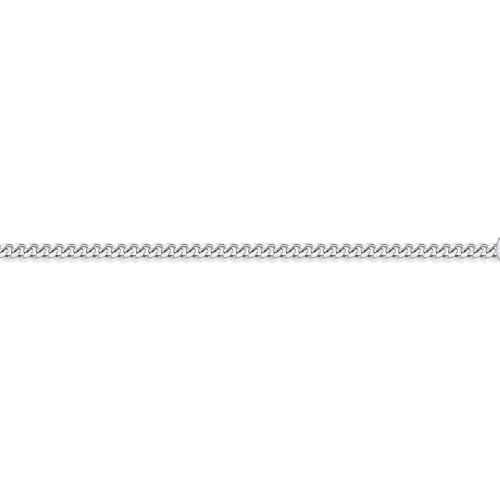 Image of Jewelco London Unisex Solid 950 Platinum Diamond Cut Curb 1.3mm Gauge Pendant Chain Necklace - 18 inch