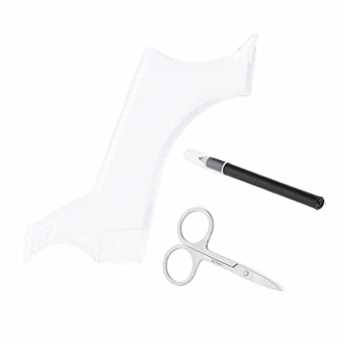 3pcs Mens Beard Shaping Tool Set - Professional Beard Styling Tools with Scissors, Comb &amp; Pen for Precise Grooming At Home