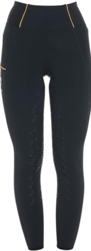 Equestro Leggins Donna Full Grip S, Nero