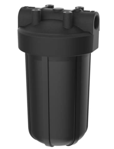 Pentair Pentek 150671 Big Black Filter Housing, 1" NPT #10 Whole House Heavy Duty Water Filter Housing with High-Flow Polypropylene (HFPP) Cap, 10 Inch, Black/Black