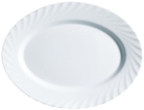 Dajar 00093 Ovale Servierplatte Trianon luminarc, Glas, Weiß, 35 x 26...