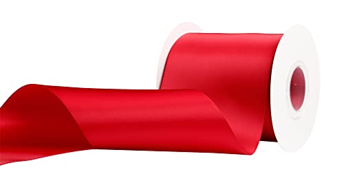 Ribbonitlux 100mm Wide Double Face Satin Ribbon 22 Meters (260-Dark Red, Set for Bow Party Decor, Sewing Applications - Image 4
