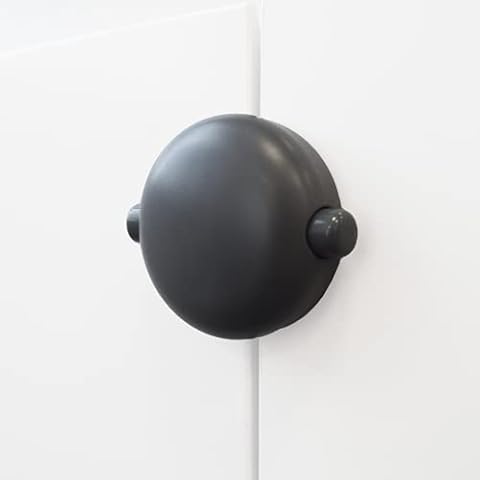 Fred Home Safety Double Door Block | Lock for Cupboard Doors, Drawers and Cabinets | Easy to Install Baby Safety Lock | Dark Grey Cover