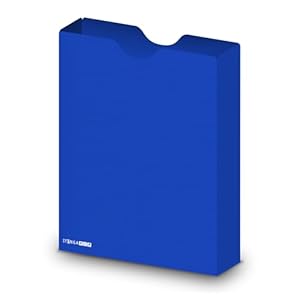 itenga Heftbox DIN A4 – Aufbewahrungsbox, Heftmappe, Sammelbox für Hefte & Blöcke | aus extra stabilem 0,7mm PP Kunststoff | flach geliefert, faltbar | Schutzbox für Schule, Studium & Büro (blau)