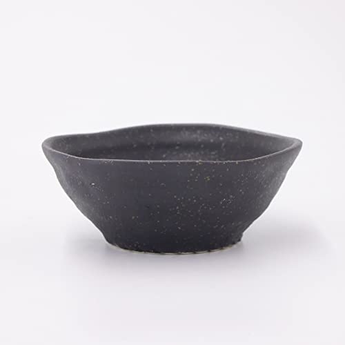 Mino Ware Sake Cup, Jomon Choko, Kuro Glass, 3.5 Inch, Japanese Ceramic Sake Cup, Choko Set, 3.1 Floz, Set Of 2 #TOP1