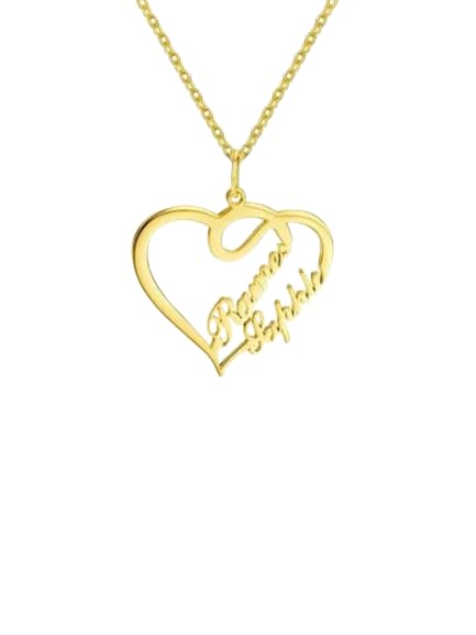 YAM ARTS Personalized/Customized Double Heart Love Necklace With Couple Name Necklaces Anniversary Gift With Name Or Love One Name With 24k Gold Plating And lazer Engraved Finish (B0C9275WNL) Amazon Price History, Amazon Price Tracker