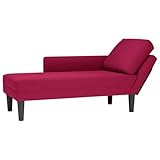 vidaXL Chaiselongue mit Kissen und Rechter Armlehne Weinrot Samt, Recamiere, Loungesessel, Lounge Sofa, Lounge, Loungesofa, Wohnzimmersofa