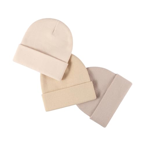 Image of Beanie for Men Women Warm Winter Hat Windproof Thick Knitted Cuffed Unisex Skull Cap