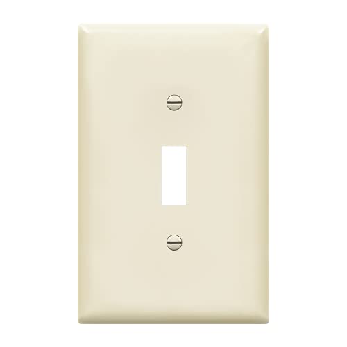 ENERLITES Mid-Size Toggle Light Switch Wall Plate Cover, 1 Pack, White