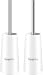 SpunKo Toilet Brush and Holder Set, 2 Pack WC Toilet Bowl Brush Cleaner with 304 Stainless Steel Long Handle, Toilet Scrubber Brush for Commercial Bathroom Restroom Deep Cleaning (White-2 Pack)