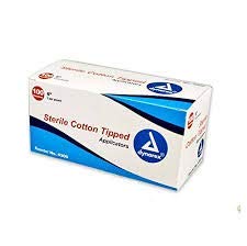 Cotton Tip Applicator, Sterile- 6'' long. (100/pk)