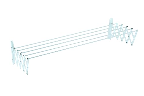 Sauvic 89791 - Tendedero E x tensible plastificado 80 cm, Color Blanco, 80 x 78 x 26,5 cm