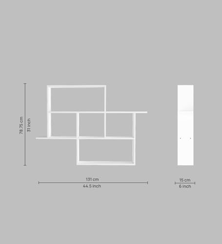 Image of Cedric Multipurpose Modular Wall Racks /Shelves /Organiser /Decor Particle Board Wall Shelf (Number of Shelves - 6, White)