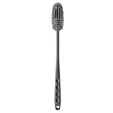 EYAKEG Silicone Soft Bristle Water Bottle Cleaner Brush with Extra Long Handle for Flasks, Tumbler, Glassware, Sports Bottles, Baby Bottles, Vases, Narrow Neck, Gray