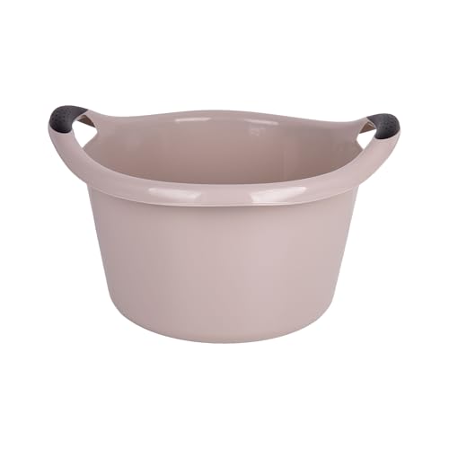 Cofan Barreño Redondo | con Asas | Capacidad 15 L | Barreño Multiusos y versátil | Color Beige Oscuro