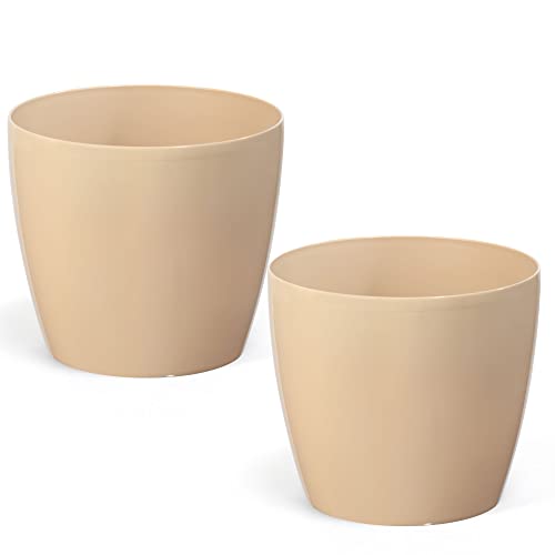 Peczeko Macetas Brillantes Macetas Decorativas Hierbas Macetas Redondas De Plástico Duraderas Y Ligeras Para Salón, Comedor, Cocina, Terraza, Balcón Juego De 2 Piezas Capuchino, Diámetro 12 Cm Peczeko Macetas Brillantes Macetas Decorativas Hierbas Macetas Redondas De Plástico Duraderas Y Ligeras Para Salón, Comedor, Cocina, Terraza, Balcón Juego De 2 Piezas Capuchino, Diámetro 12 Cm