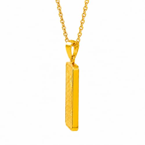 IROLD 24K Gold Pendant Necklace for Men and Women - Polished Yellow Gold Jewelry Pendant - Elegant Gift for Everyday Wear, Gift Box Included - 1 OZ (With Frame)