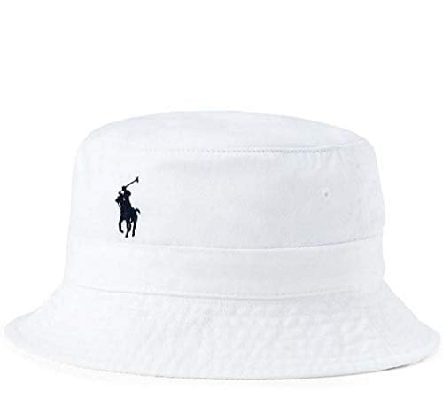 Polo Mens Cotton Bucket Hat (S/M, White)