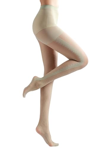 Image of Sahabowi Women Tights, Sheer High Waist Pantyhose, Vintage Control Top Stockings, Siwa7
